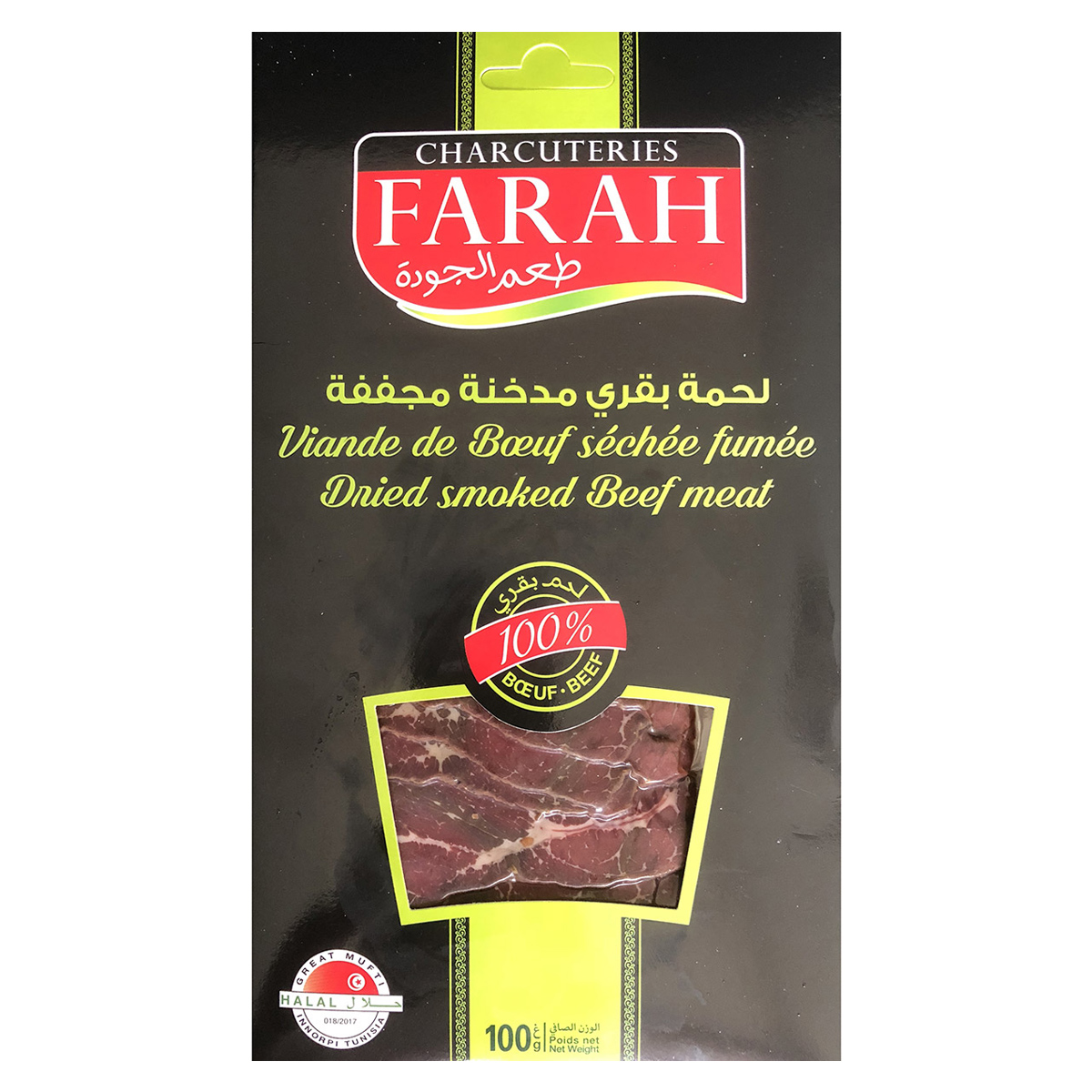 Farah - Viande de bœuf séchée fumée (100g) - FARAH